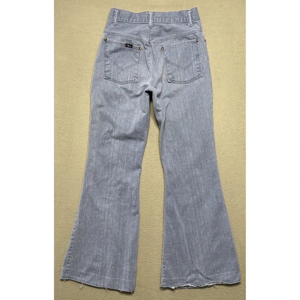 Vintage H.I.S Jeans Womens 25x328 Blue Flare Boho Distressed Faded Light‎ Denim